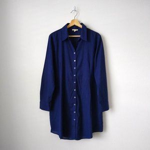 Eileen Fisher Organic Cotton Long Sleeve Shirt Dress, XL